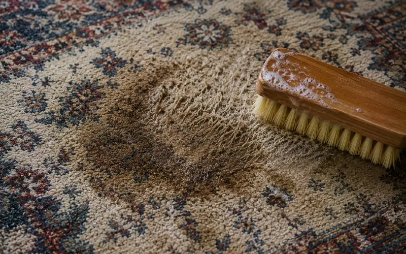 Hard Scrubbing on rug