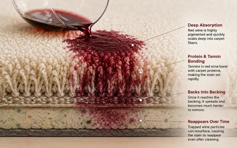 Why Red Wine Stains On Carpets Are Tough to Clean